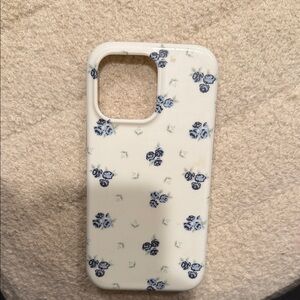 Elegant White and Blue Floral Phone Case